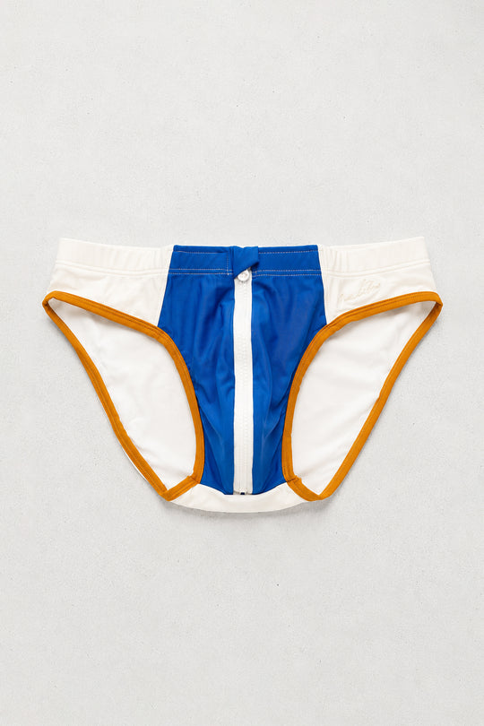Unzip Me Swim Briefs - White Colorblock