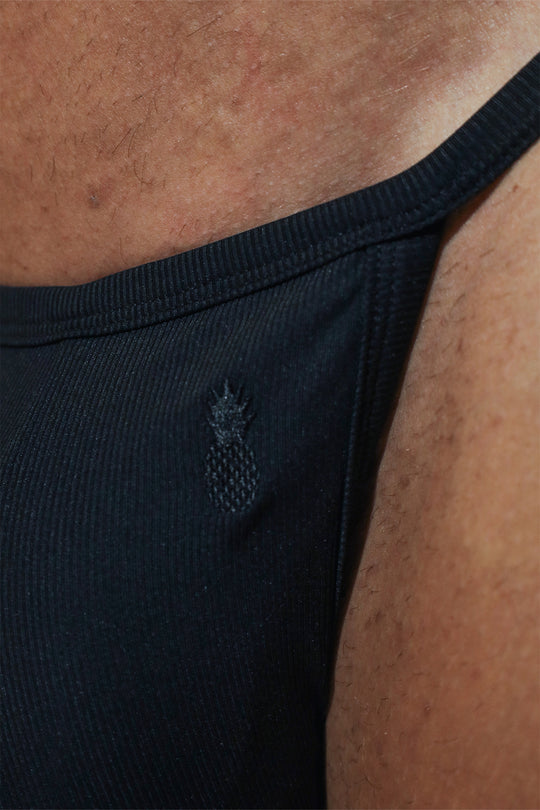 G String V Back Jockstrap - Pitch Black