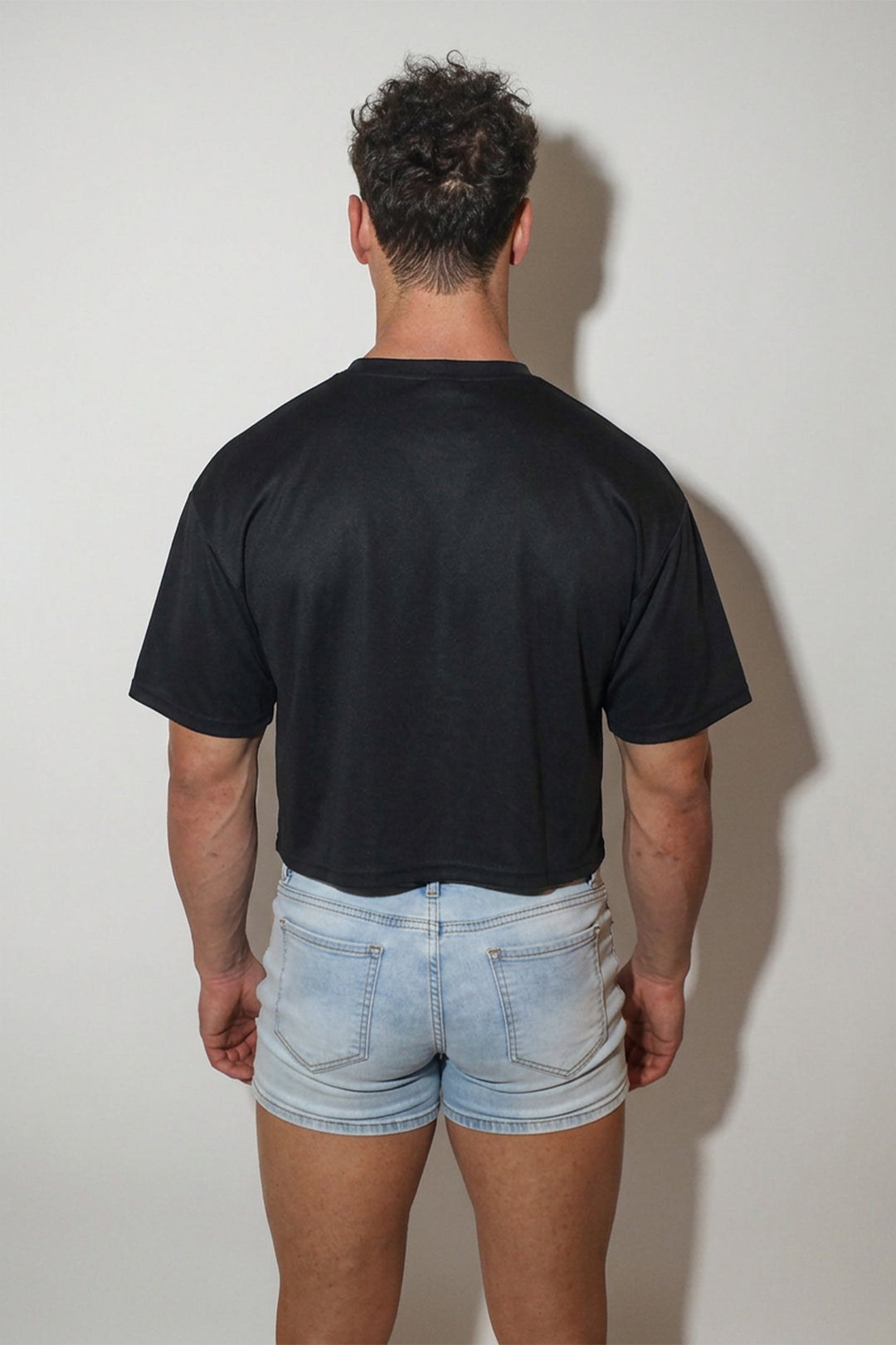 Cool-Dry Oversized Relaxed Crop Top - Onyx Black