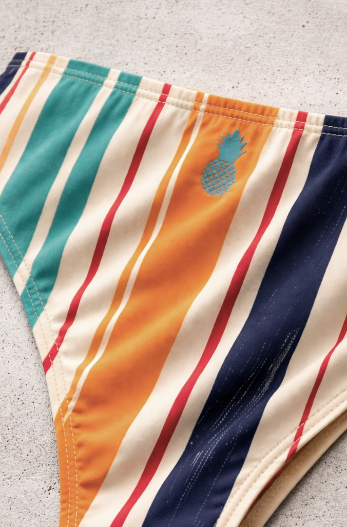 Men's Slimmer Bulge Briefs - Retro Stripes