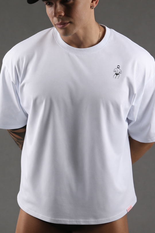 Oversized Relaxed Crop Top - Ivory