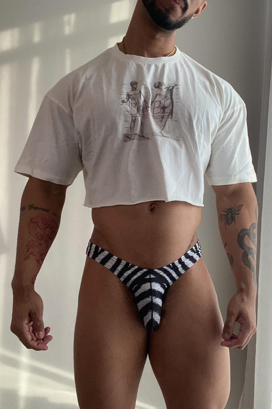 Vintage-Washed Drop-Shoulder Crop Tee - Anatomy